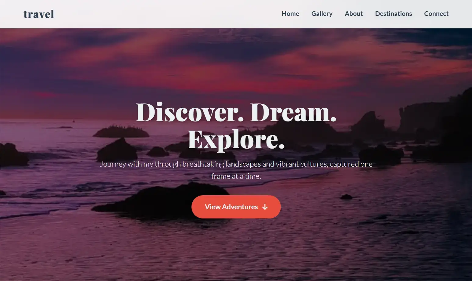 Screenshot of the TravelProject TT project website